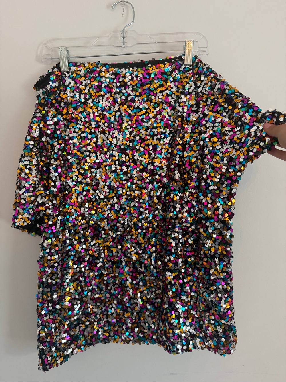 Black Multicolor Sequin Mini Top